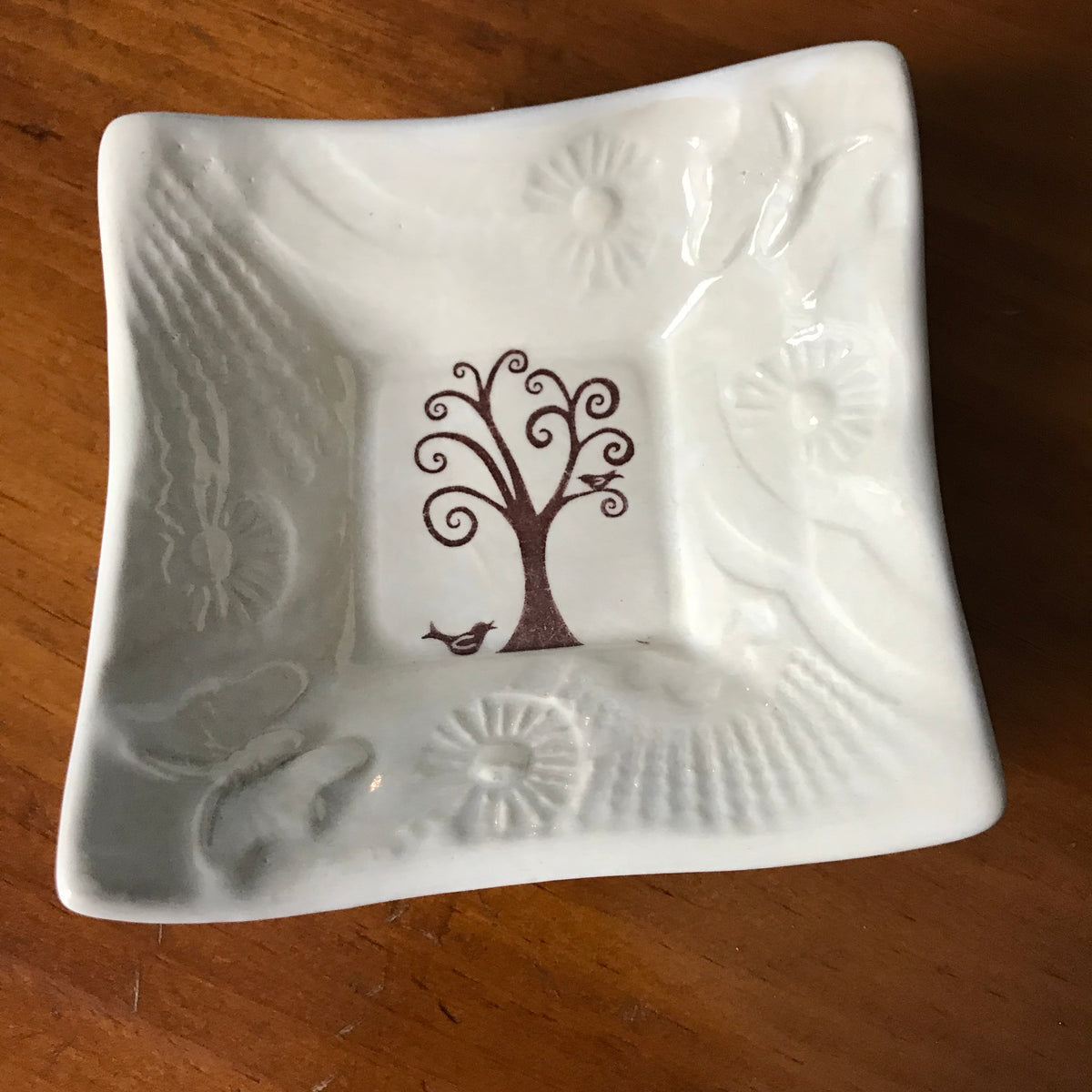 Dipping Dish - &quot;Tree of Life&quot; - White