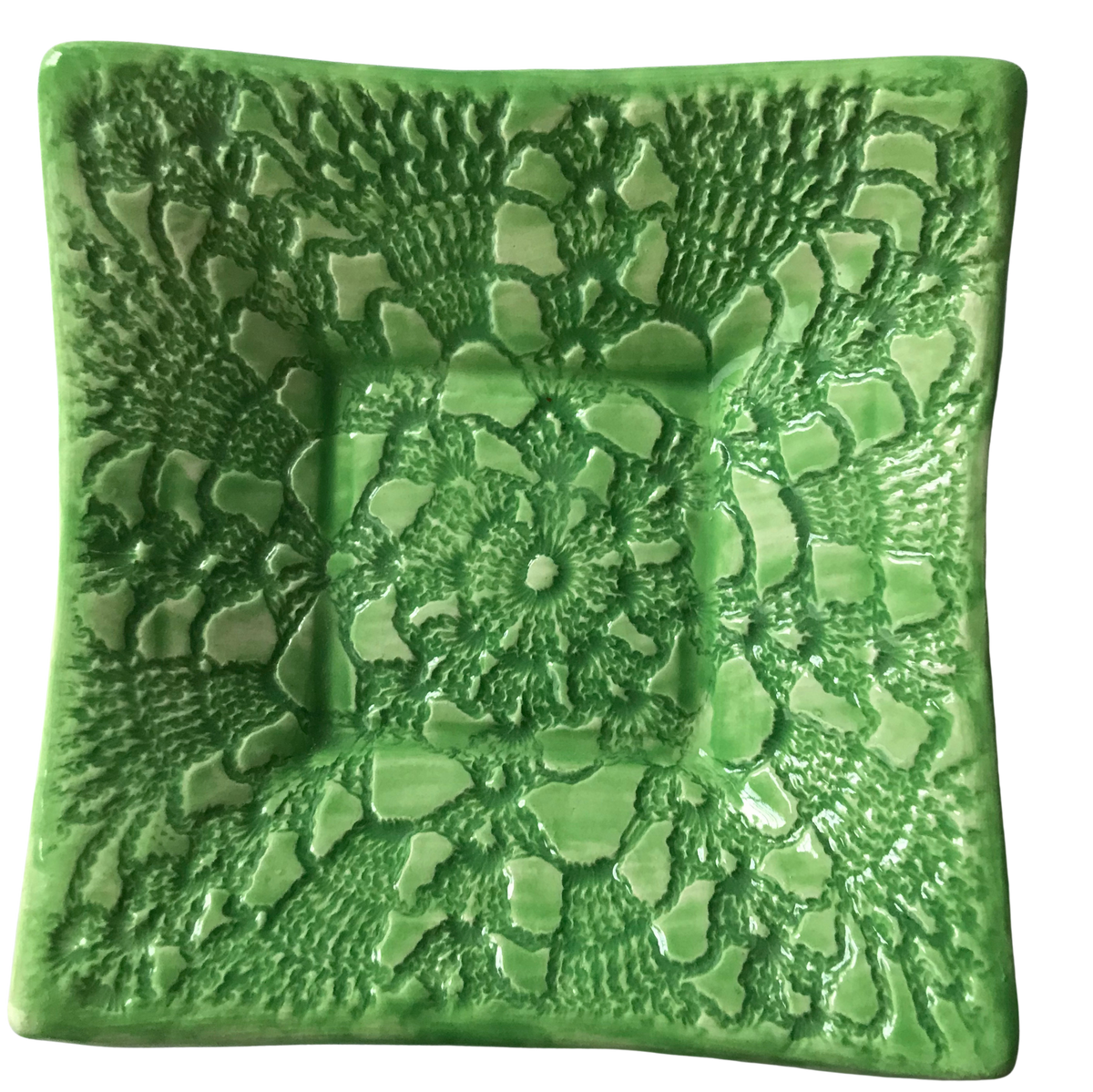 Dipping Dish - &quot;Lace&quot; - Green