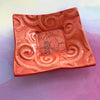 Dipping Dish - &quot;Cat in the Sun&quot; - Coral Glaze