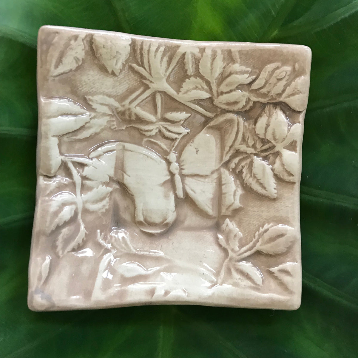 Dipping Dish - &quot;Butterfly Garden&quot; - Taupe