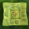 Dipping Dish - Image &quot;Songbird with Berry&quot; - Green