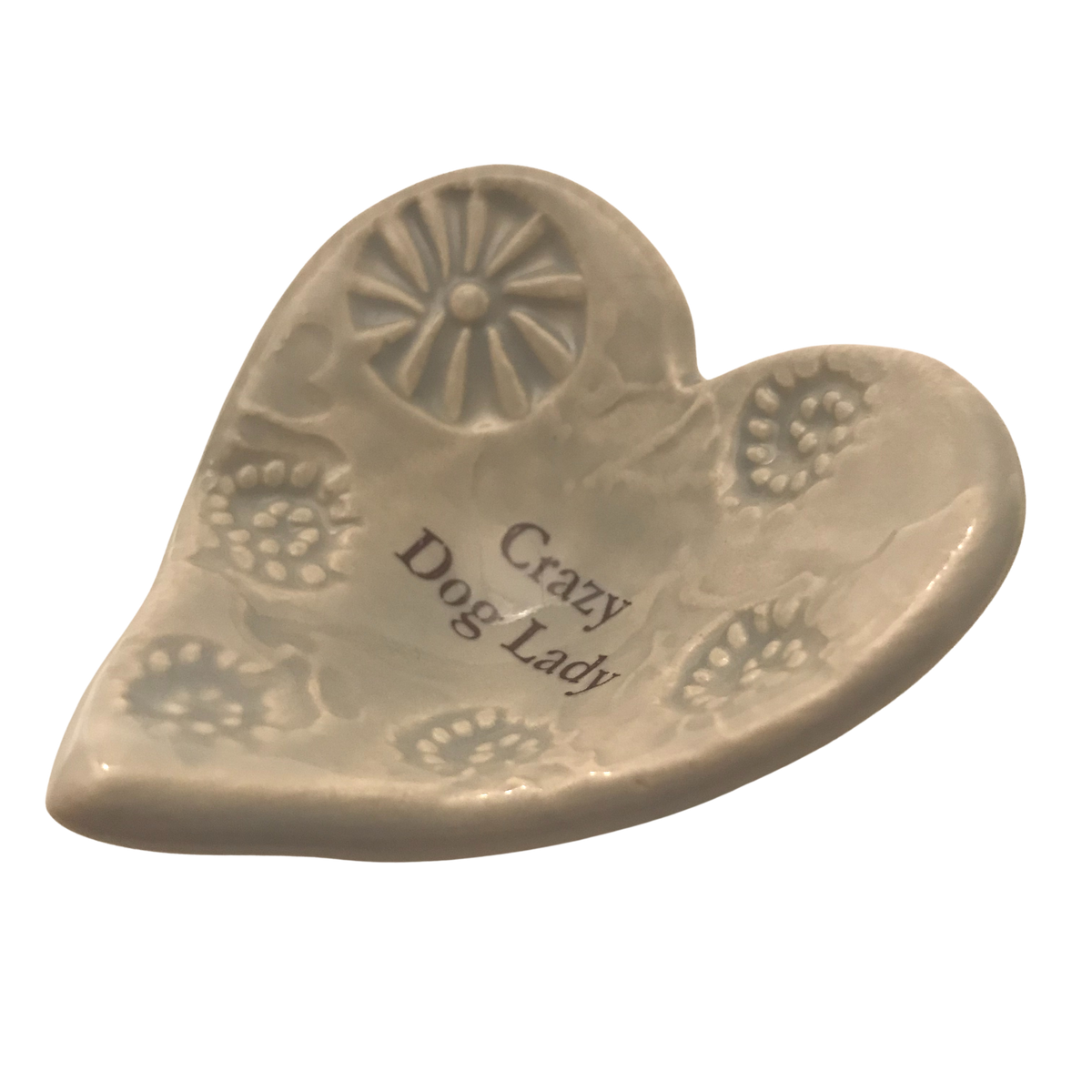 Giving Heart - &quot;Crazy Dog Lady&quot; - Shown in Taupe Glaze