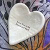 &quot;Love you to the moon and back&quot; glazed on a white Giving Heart makes a wonderful gift for family and friends. 