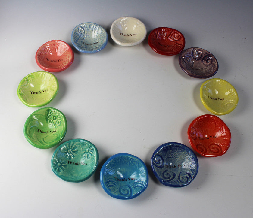 Giving Bowls showing colors available by Lorraine Oerth