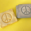Handmade pottery Peace Sign magnet.  