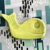 Adorable lime green whale, handmade by Oerth Studio in Alexandria Virginia. 