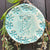 Spotted Dog Design on handmade ornament glazed in our most popular color, turquoise.