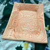 Handmade Ceramic Tray Created With Textured Pattern Called &quot;Tin Ceiling&quot;.