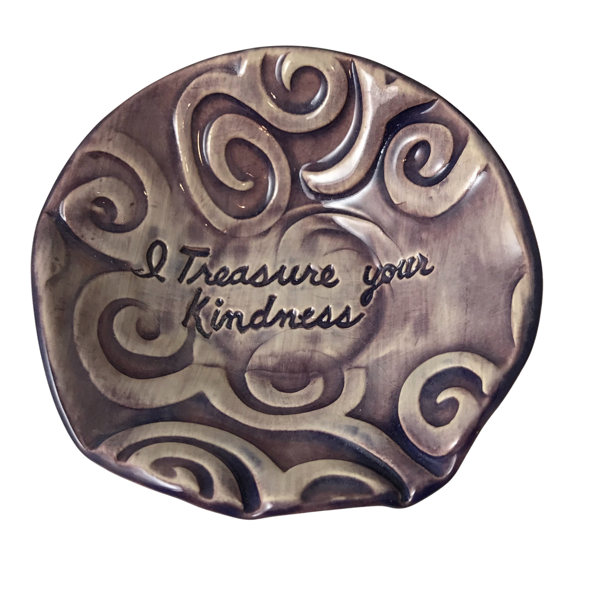 Treasure Bowl - &quot;Kindness&quot; - Spiral - Purple