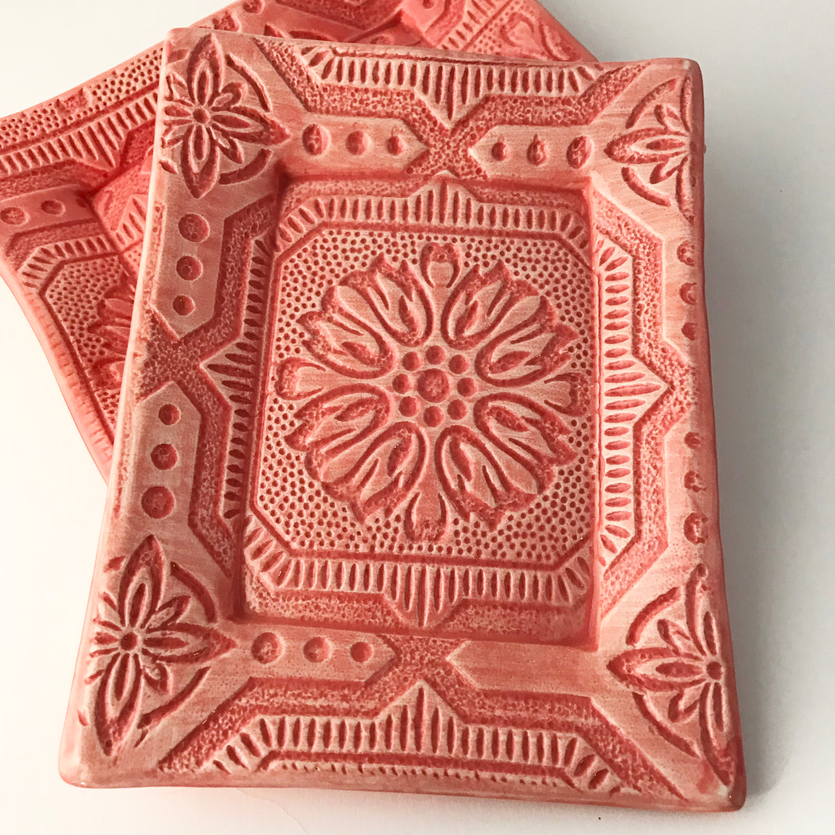 Tray - 5 x 7 - &quot;Tin Ceiling&quot; - Dark Pink
